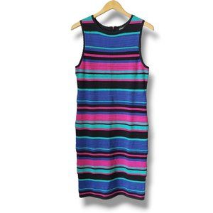Whitney Port Multicolored Striped Bodycon Knit Sweater Dress Size 12